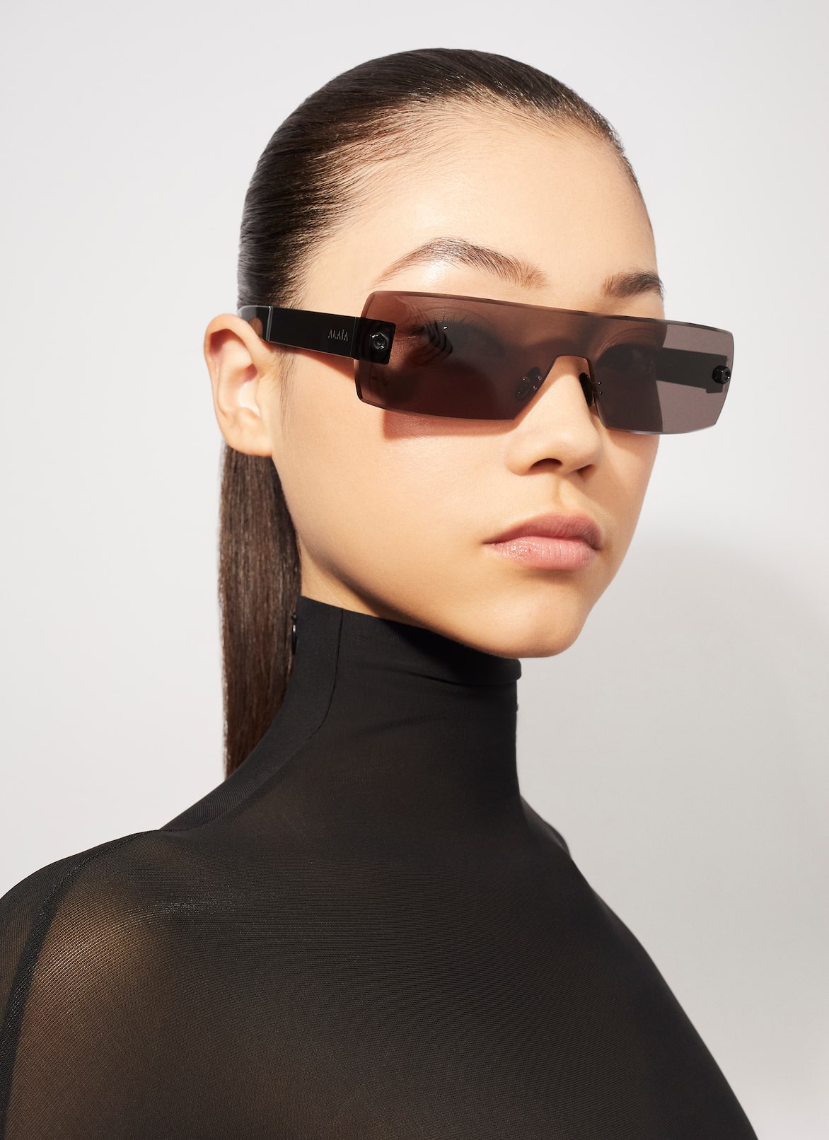 NARROW MASK SUNGLASSES ALAÏA BLACK NARROW MASK SUNGLASSES